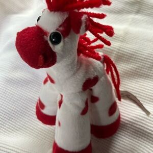 Bestever big foot 7.5 inch horse white red dots valentines stuffed animal plush